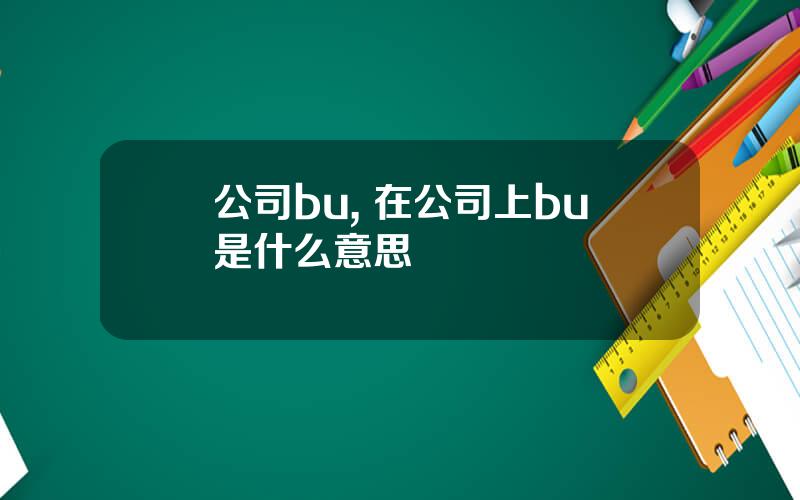 公司bu, 在公司上bu是什么意思